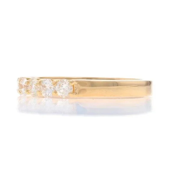 Yellow Gold Diamond Five-Stone Anniversary Wedding Band - 18k Round .50ctw Ring